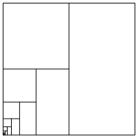 a square box being bisected ad infinitum